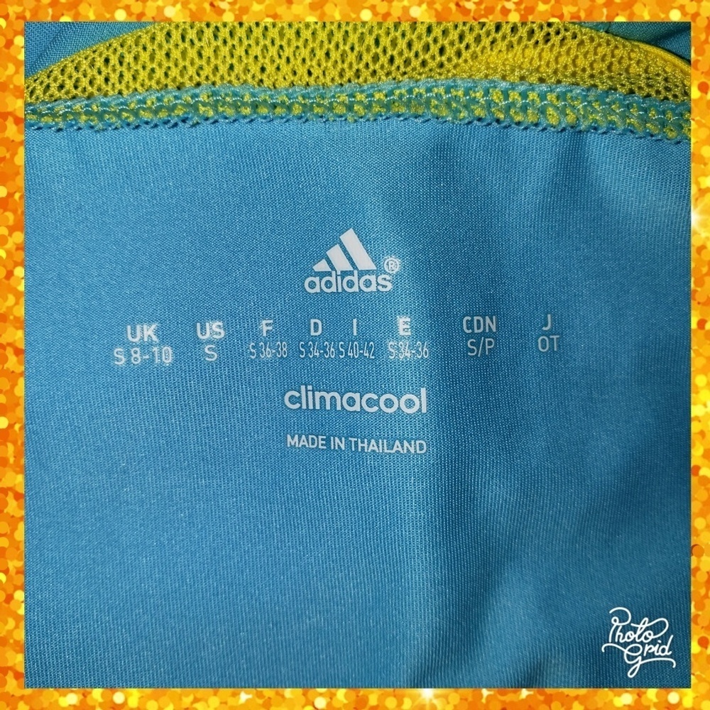 💋Adidas Small climacool tank top yellow blue race - Picture 5 of 5